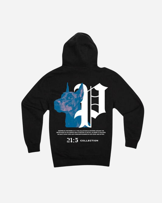 21:5 BLACK DOBERMAN HOODIE